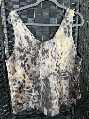 Zara Black and Brown Satin-Look Sleeveless Top